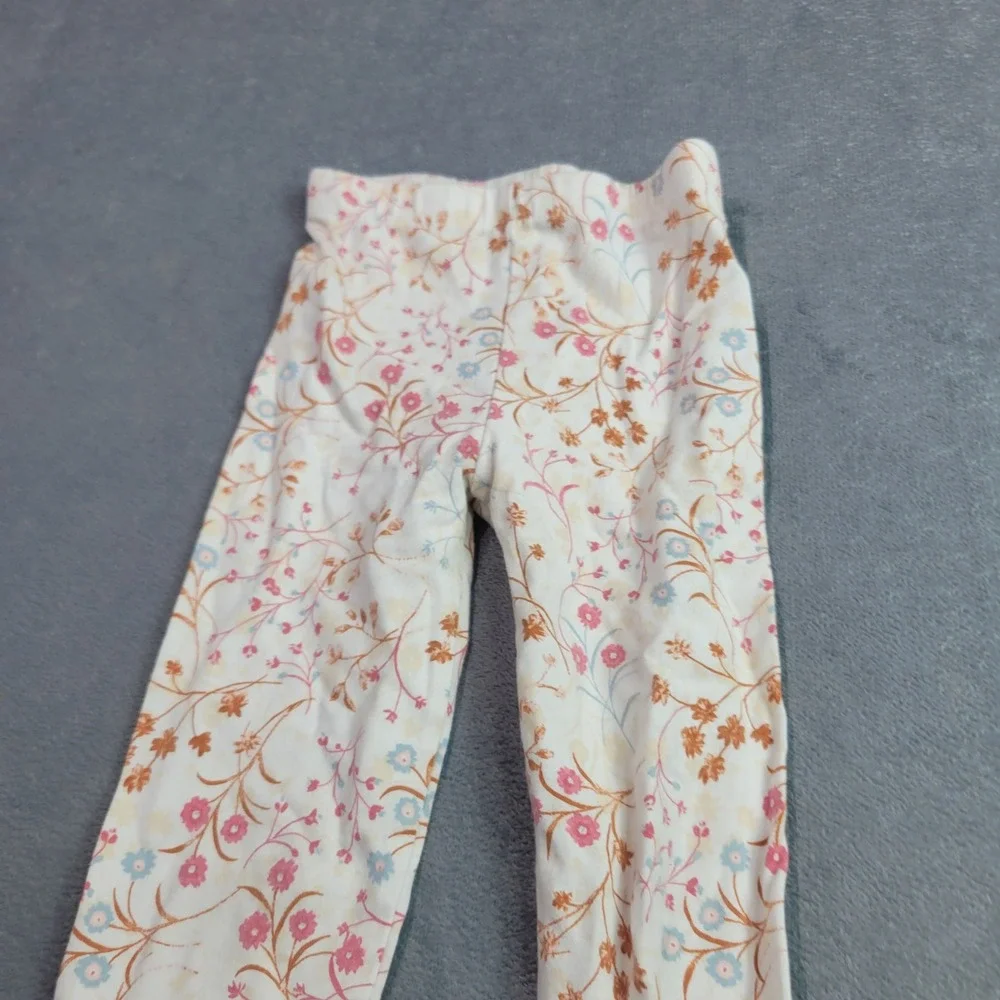 The Children's Place Legging Girls 4T White Pink Floral Botanical Cotton Stretch